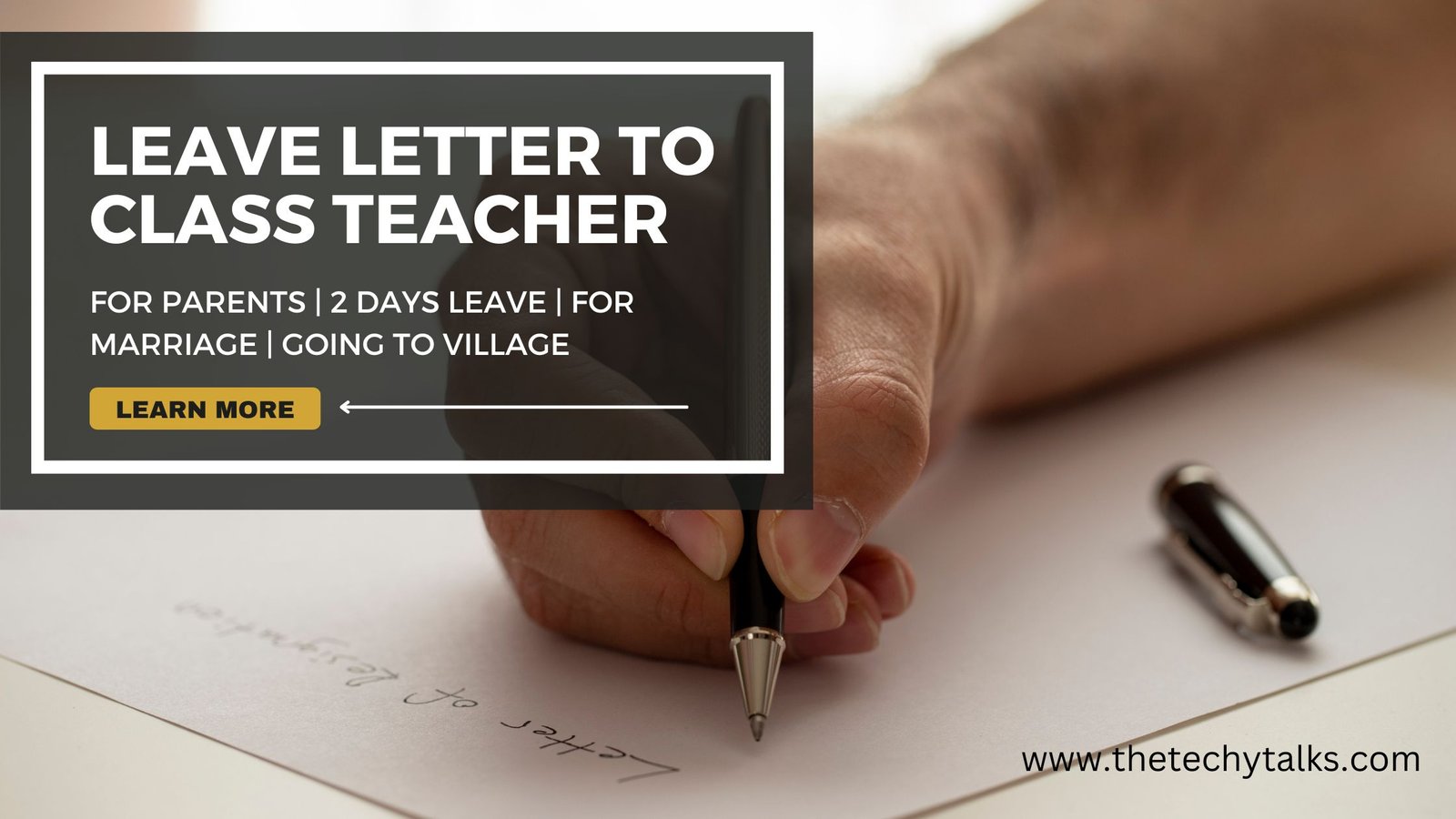 Leave letter to Class Teacher
