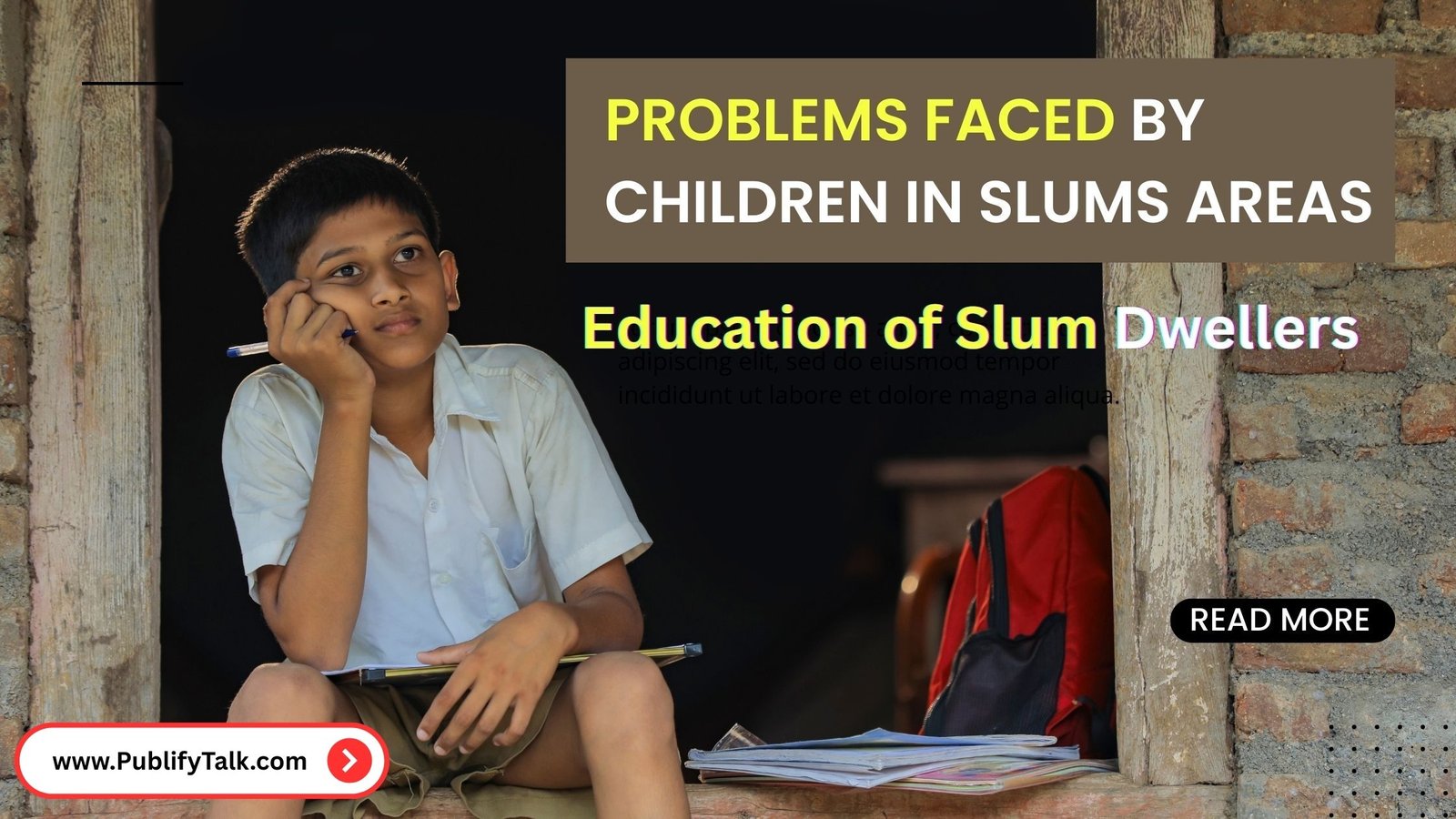 Problems Faced by Children in Slums Areas